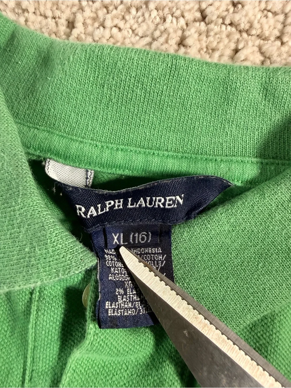 Ralph Lauren Long Sleeve Polo Girls XL - Green